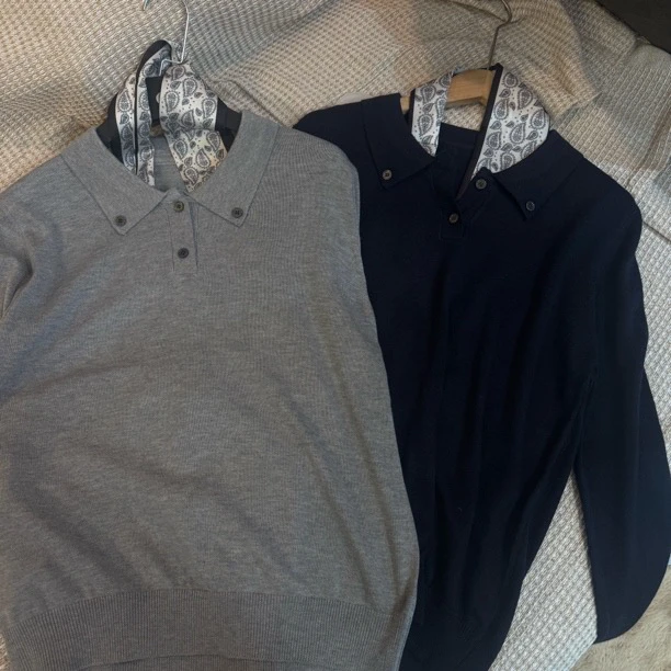 【丝巾POLO毛衣】长袖韩系毛衣网红