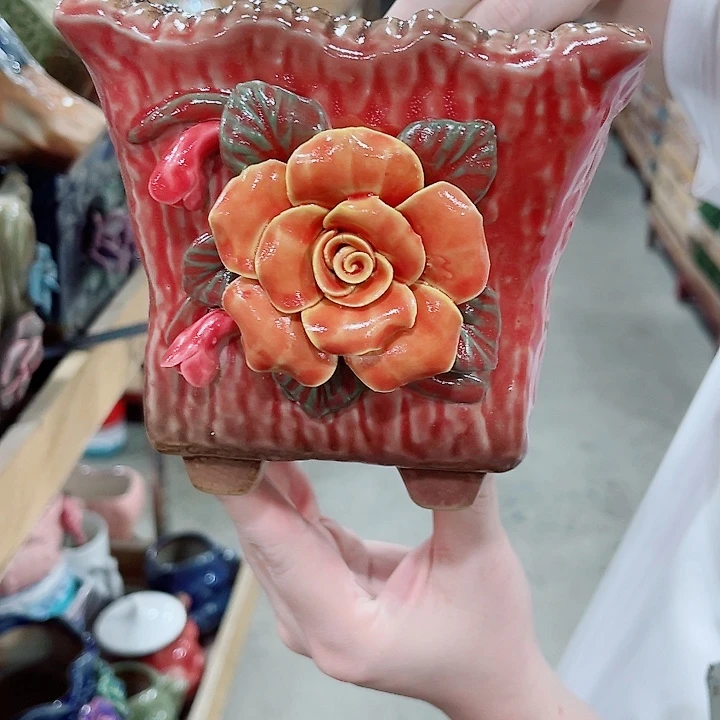 有孔，凑10元包邮陶瓷花盆发货！