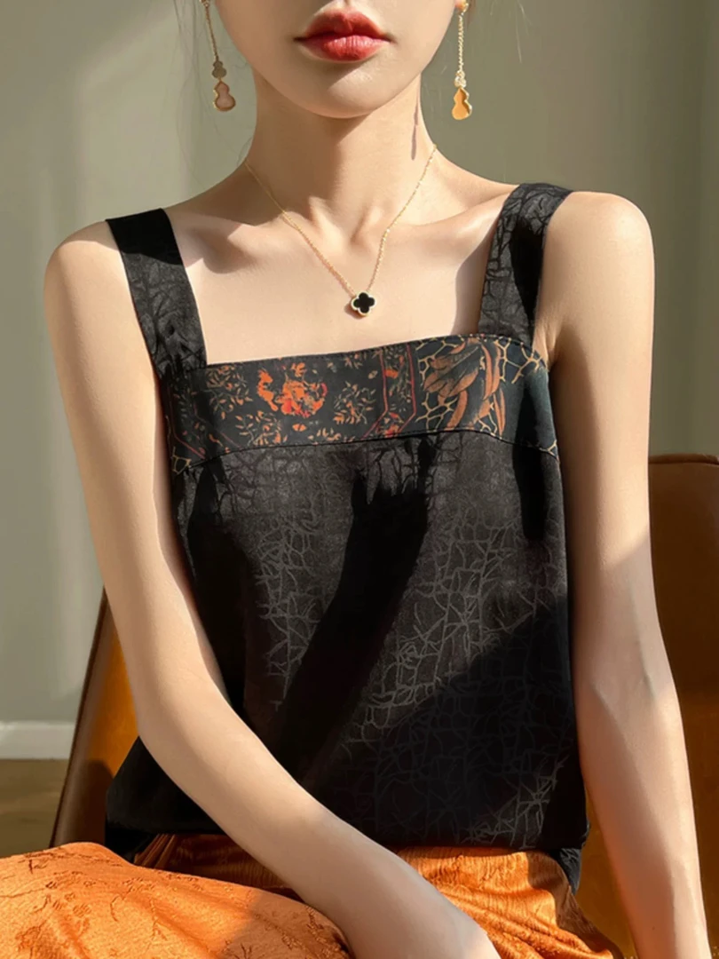 包谷谷服饰-新中式提花双面穿夏季女性国风百搭吊带背心