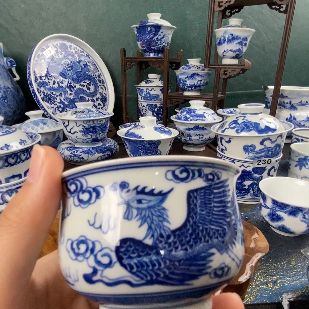 瓷片景德镇手绘青花茶器450
