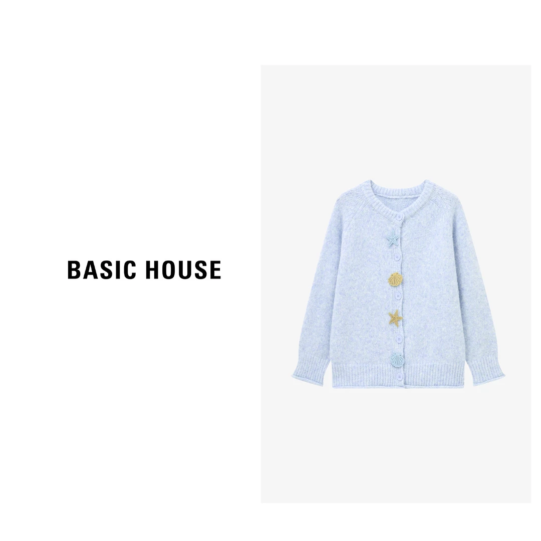 Basic House/百家好秋冬慵懒风甜美风宽松毛衣外套女-B0625B5NCT2