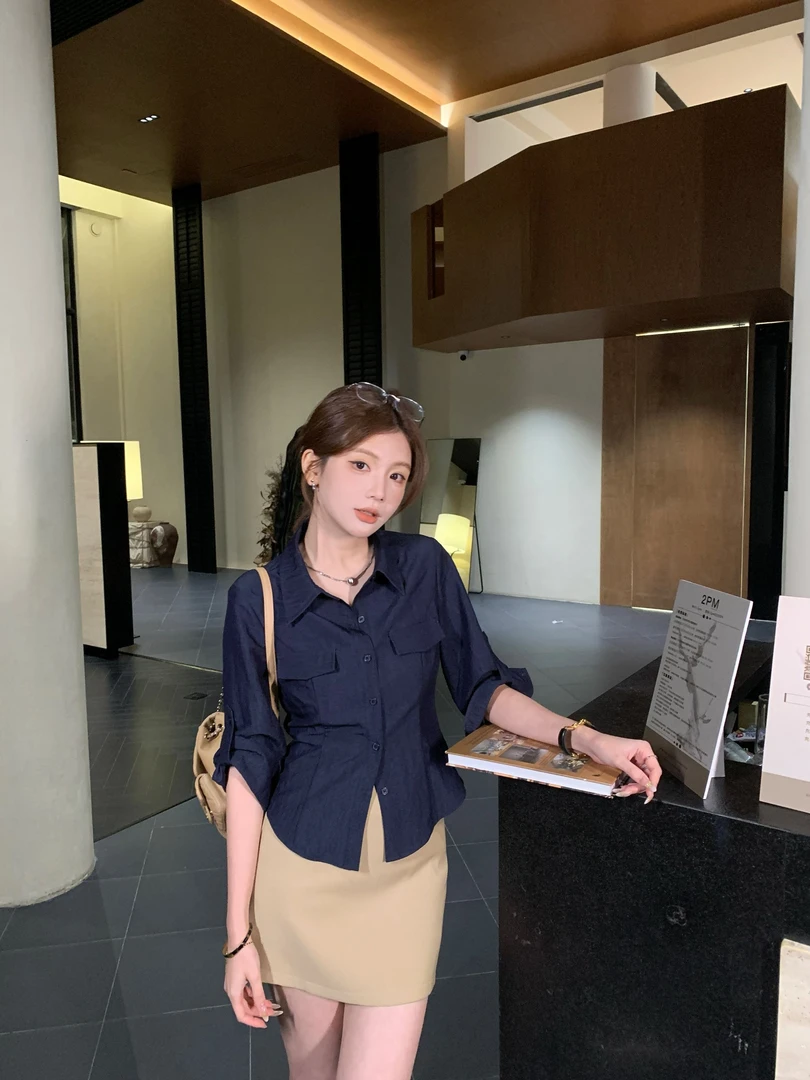 【芝士Cheese】英伦轶事 时尚休闲百搭复古显瘦小众韩版设计感衬衫