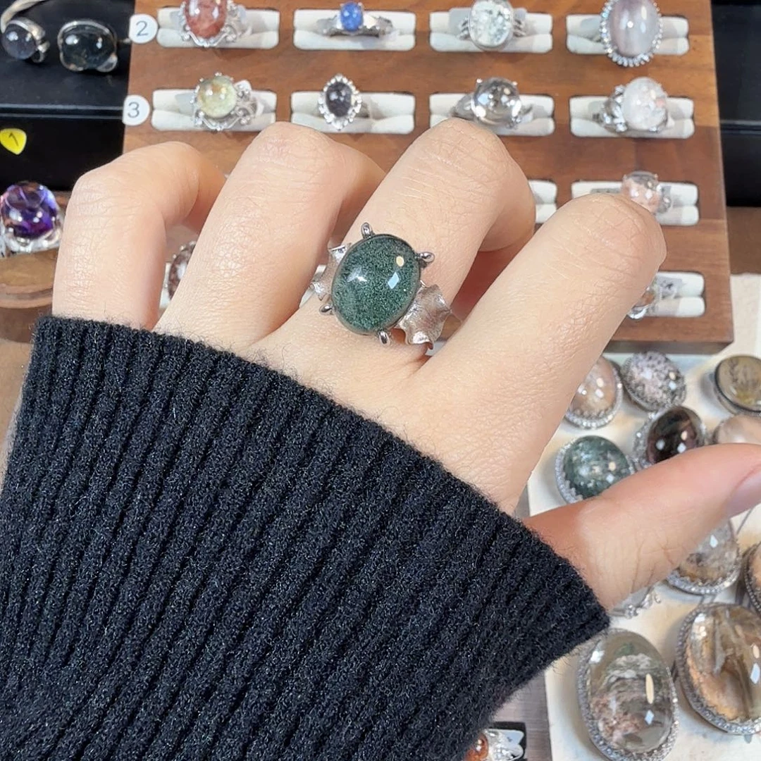戒指银S925镶嵌水晶