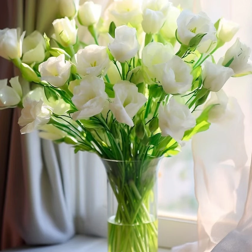 10枝白色洋桔梗家居鲜花