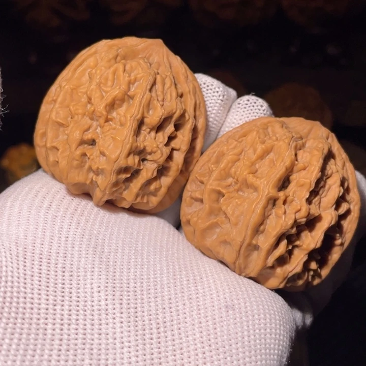 文玩核桃把件秦岭帝王官帽41龙鳞纹