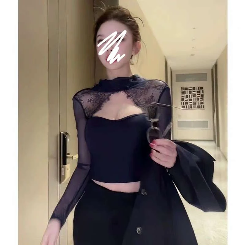 珊珊家大码春季设计感修身纯欲性感紫色短款露背上衣