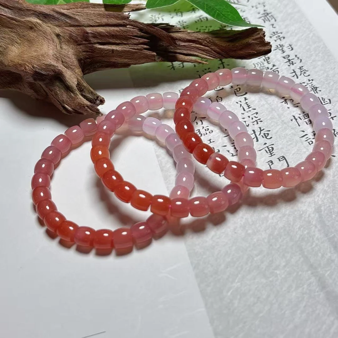《铁头老猪》XYJ123盐源玛瑙直切手串约6*7mm多样性发货发其一