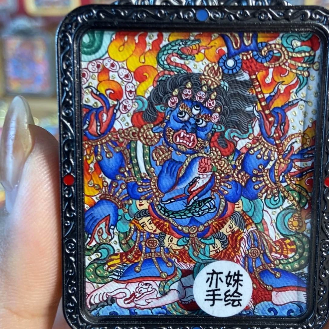 热贡纯手绘满工大黑天