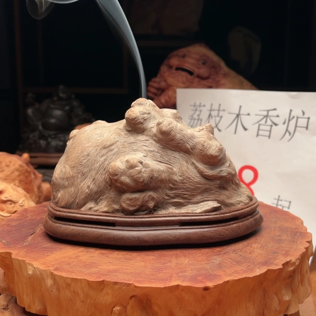 荔枝木荔枝木灰皮随型香炉摆件99