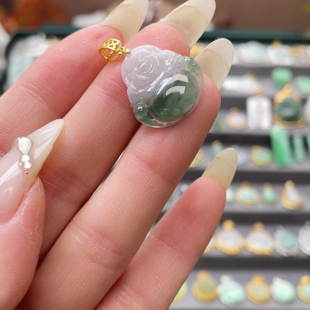 翡翠银S925镶嵌吊坠(不含链)?*