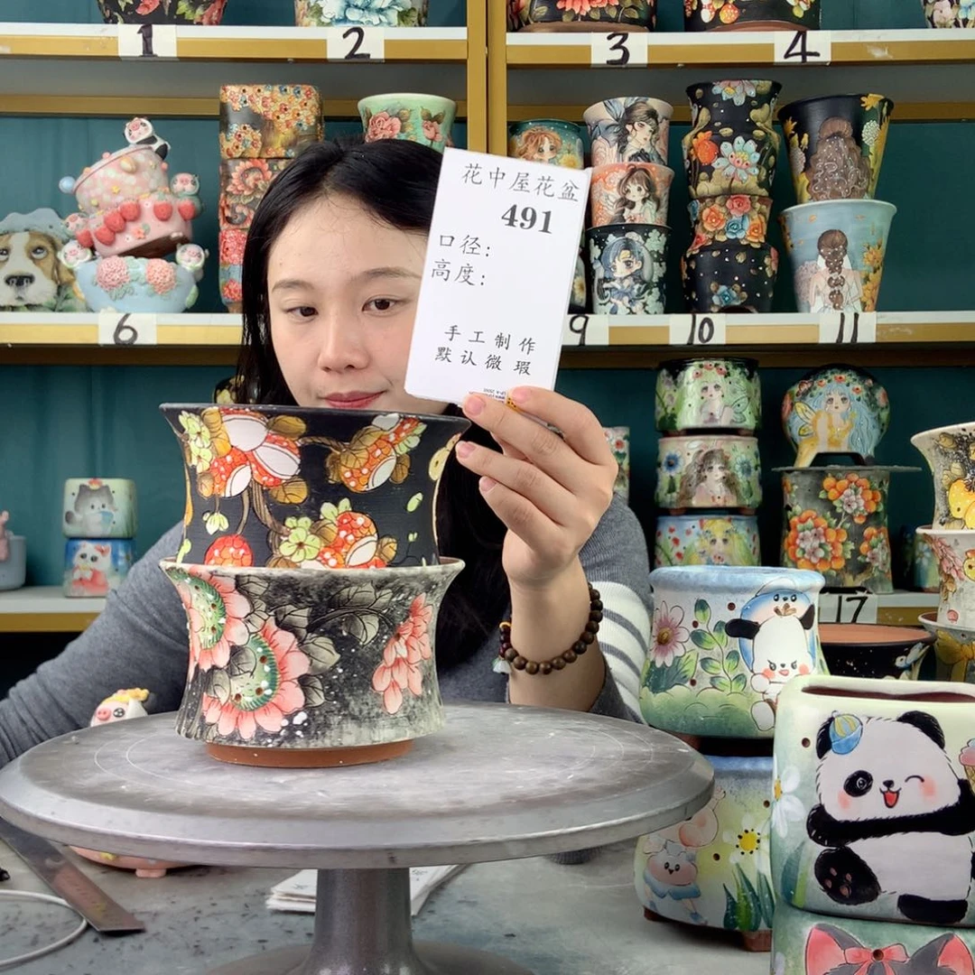 陶景德镇手工花盆491