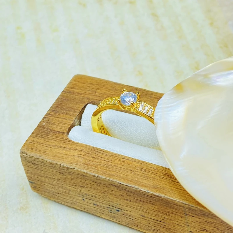 戒指 戒指 K296经典黄色四爪卡卡闭口多样性发货48019