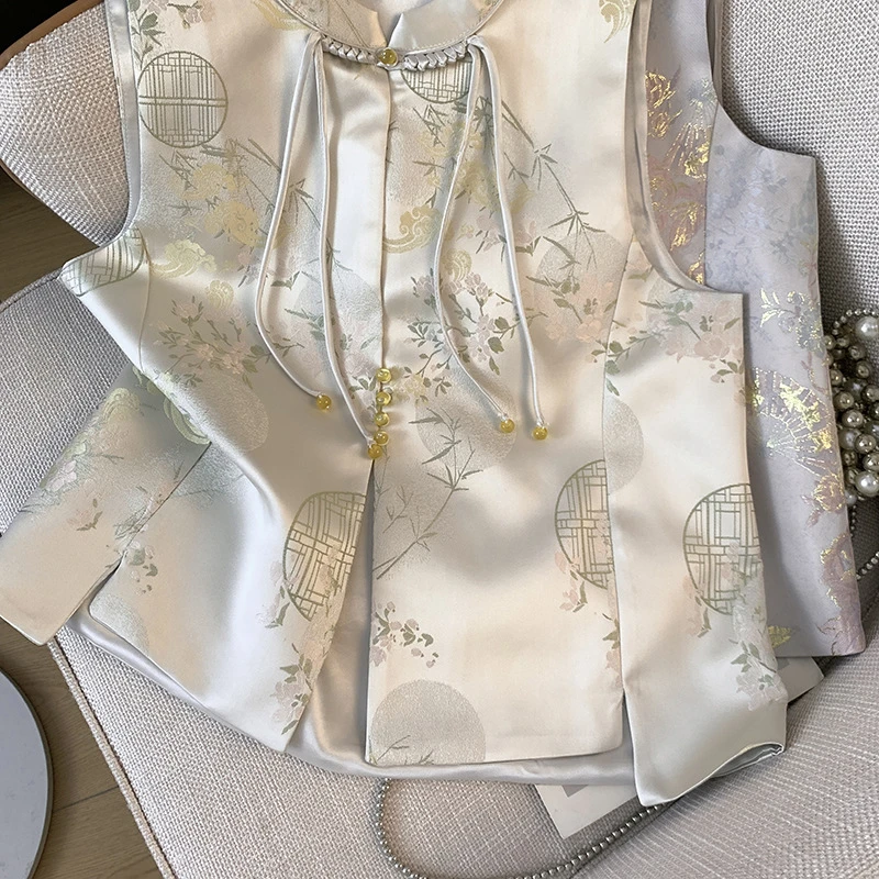 满堂彩新中式女装桑蚕丝背心-直播链接-乱拍不发货