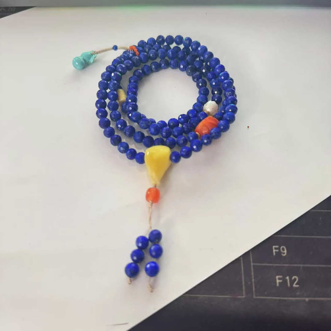 天然青金石多圈手串刻面设计款百搭—多样性发其一约6mm【JJ270】
