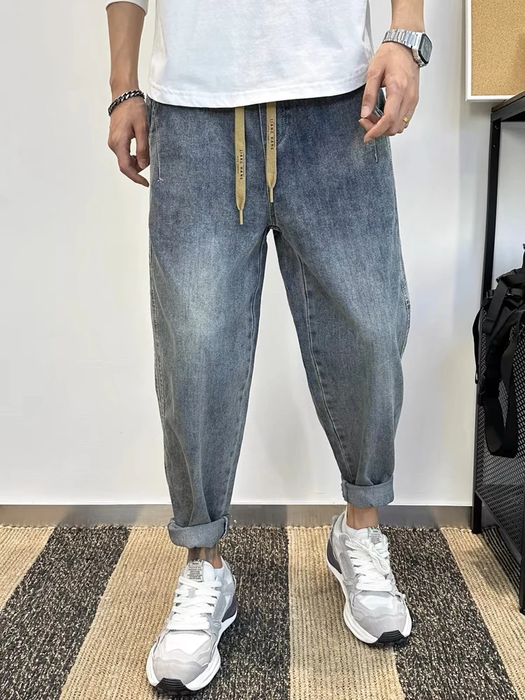 春季新款休闲百搭宽松弹力小脚牛仔裤男款 孤品 性价比通用链接