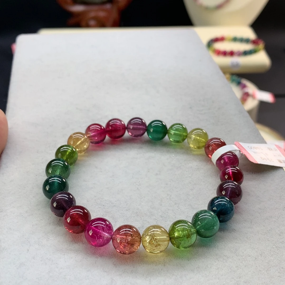 【闪购商品】未镶嵌手链碧玺艳丽色标单圈9.1
