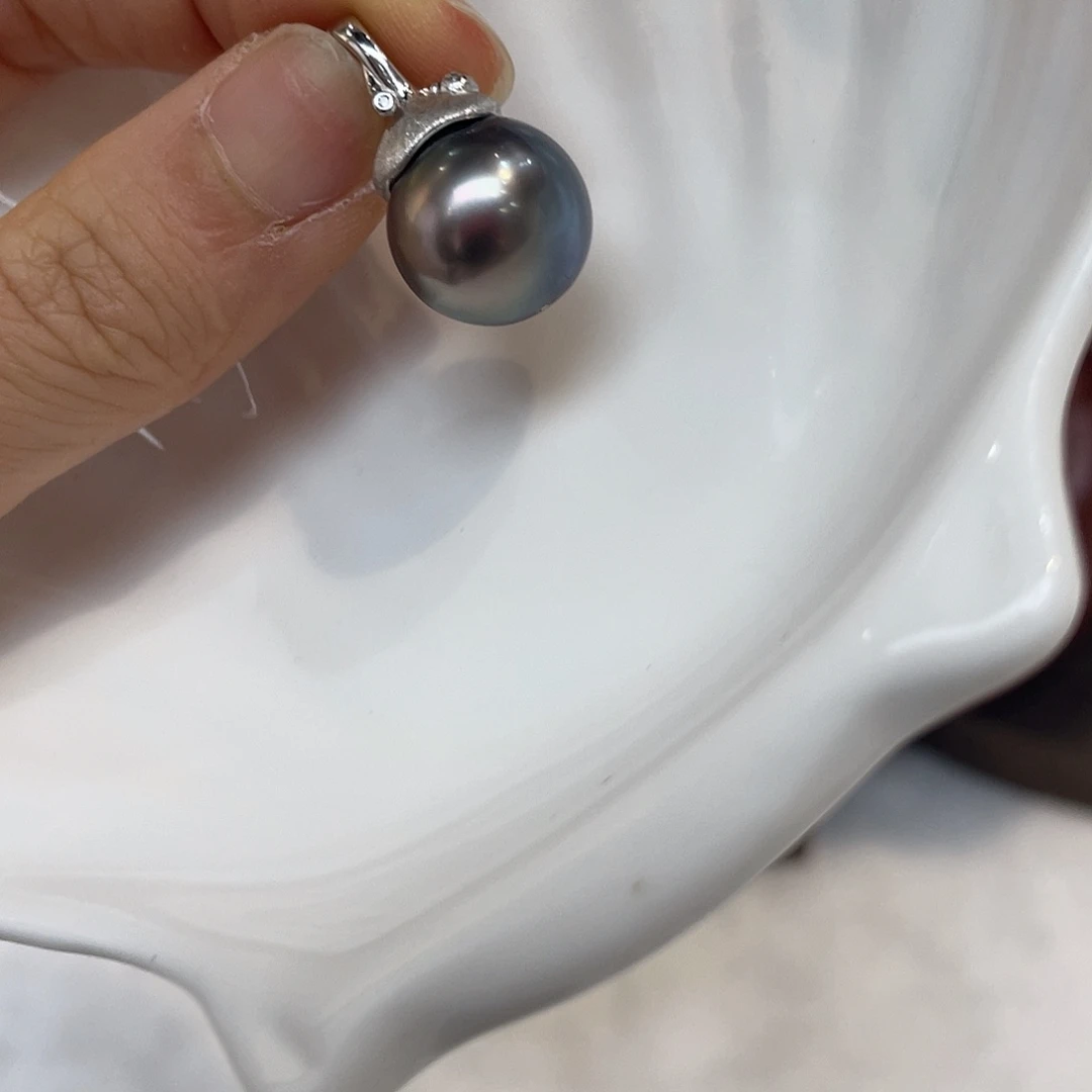 银S925镶嵌吊坠(不含链)海水珍珠