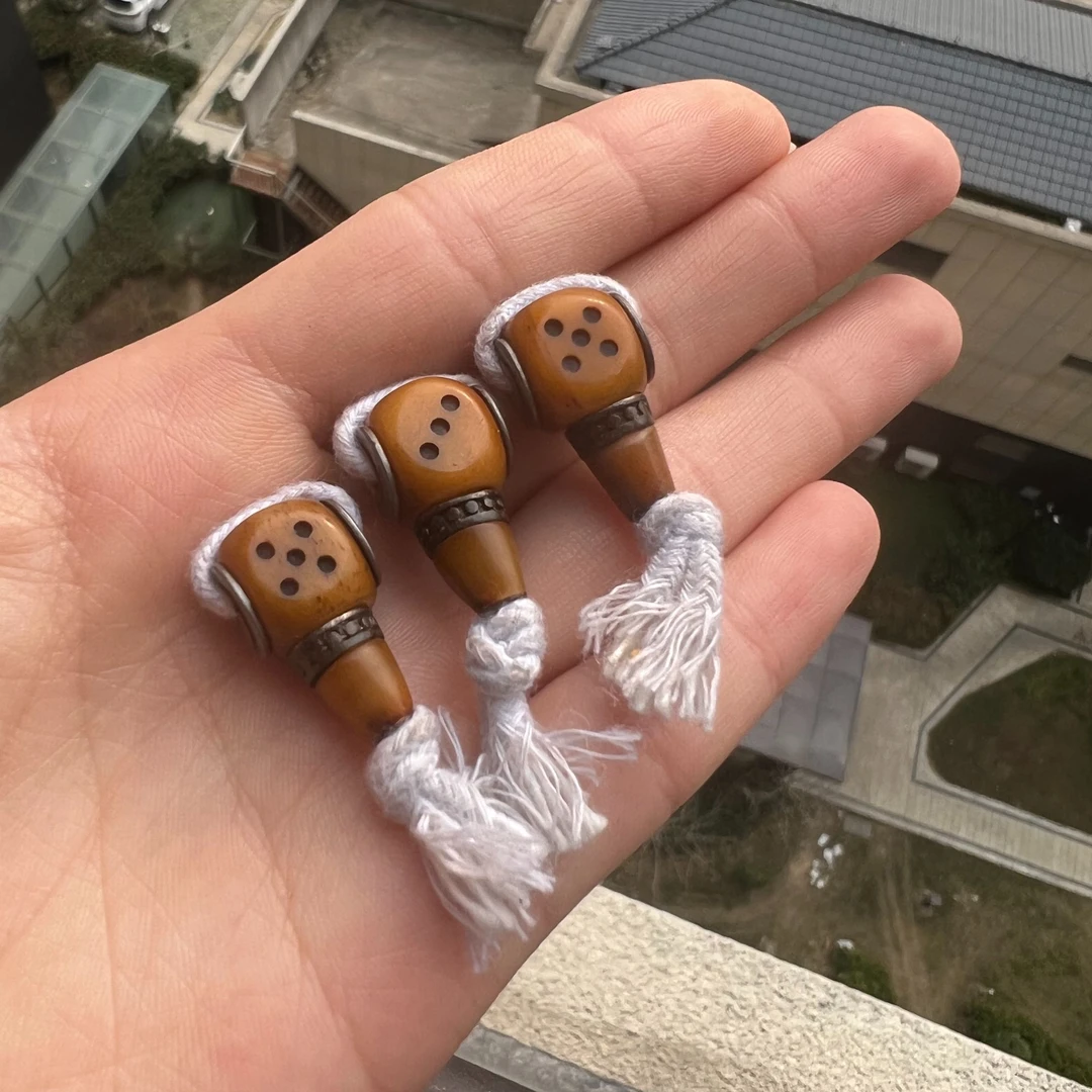 藏式老牦牛骨骰子1.1三通分体手串配饰