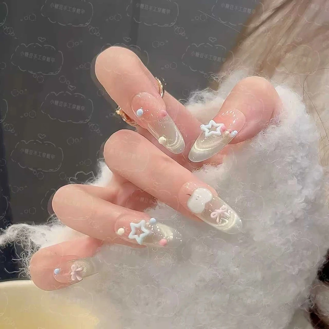 【青苹果】时尚清新纯欲高级感成品穿戴式气质青苹果美甲贴片夏日