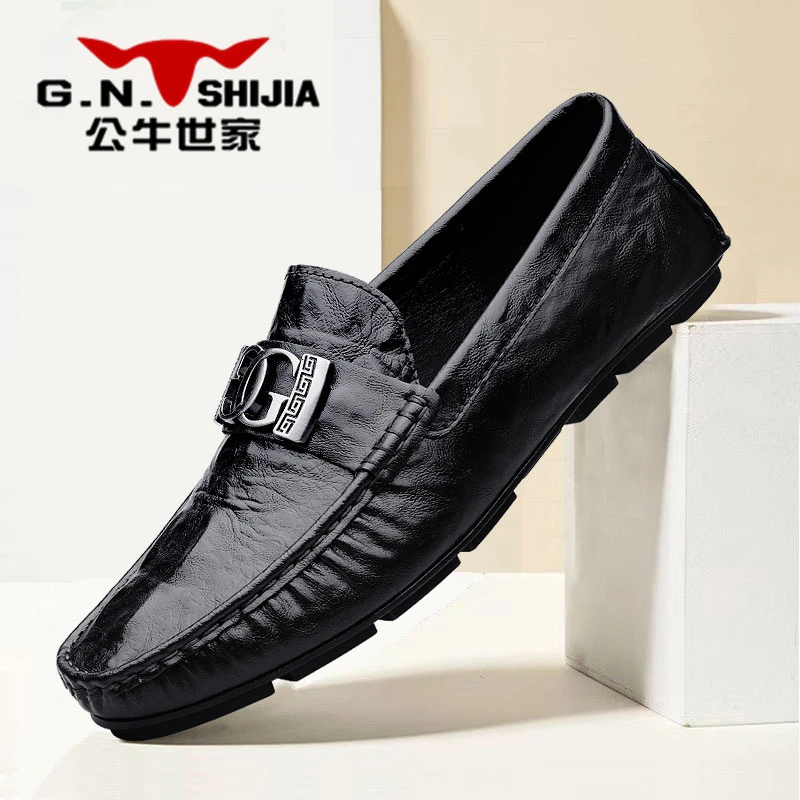 G.N.Shi Jia/公牛世家真皮透气韩版豆豆鞋男士时尚百搭软底驾车鞋