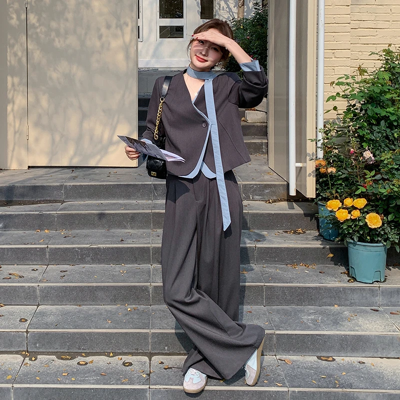 现货春款小西装套装裤子休闲度假19926056P175控258