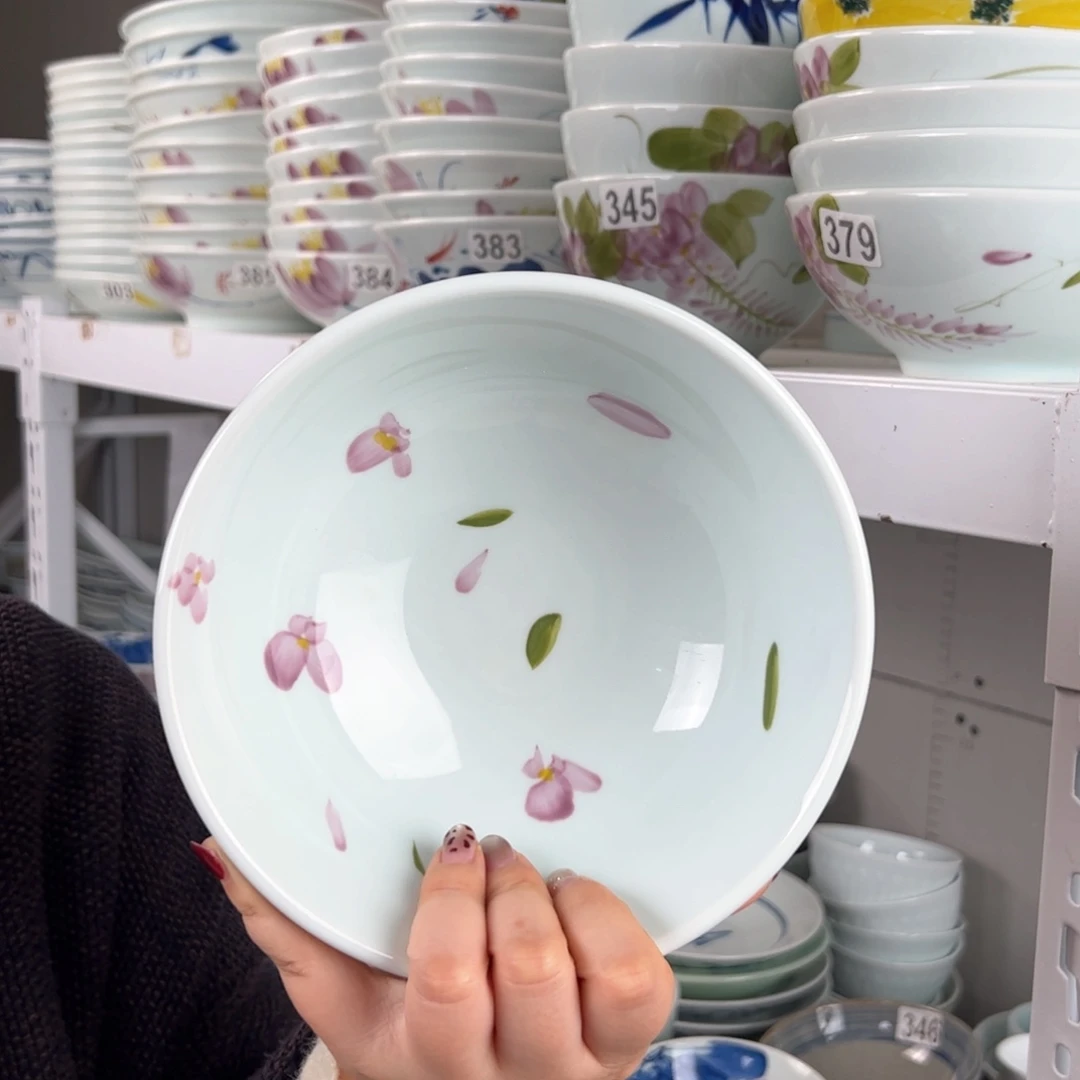 中瑕手绘7寸老面碗（随机图案单只装）