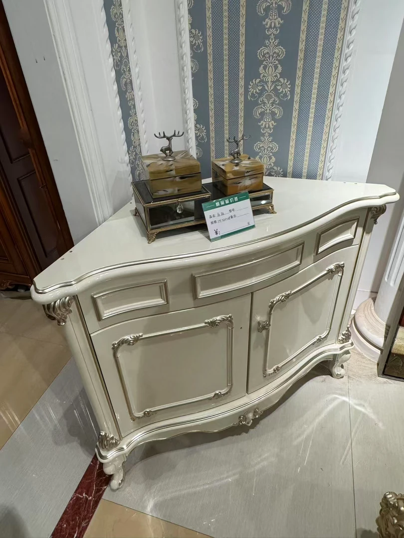 欧式实木雕花角柜