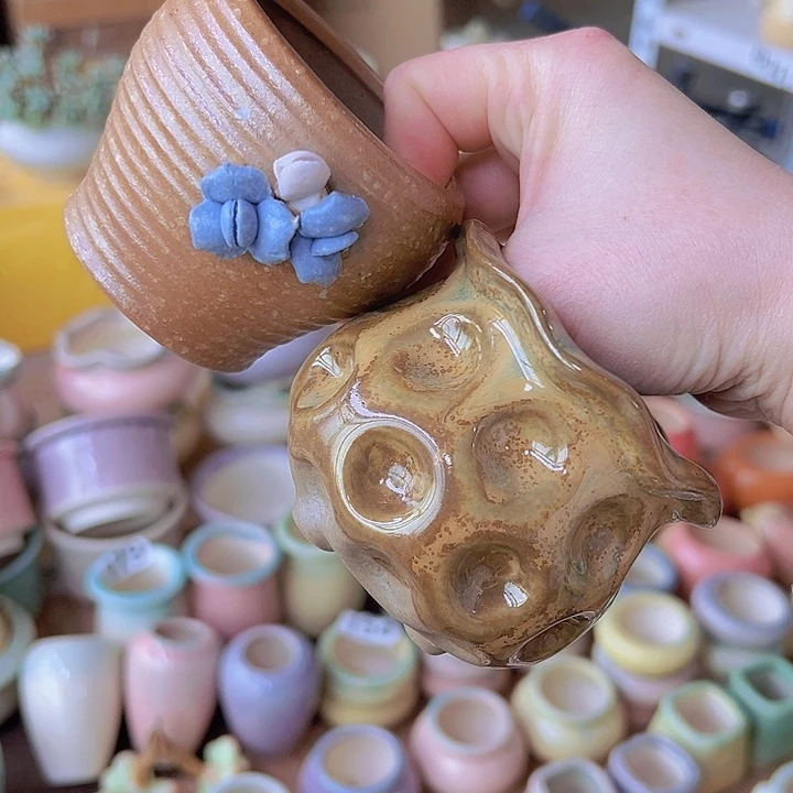 红陶陶瓷花盆当场满12包邮