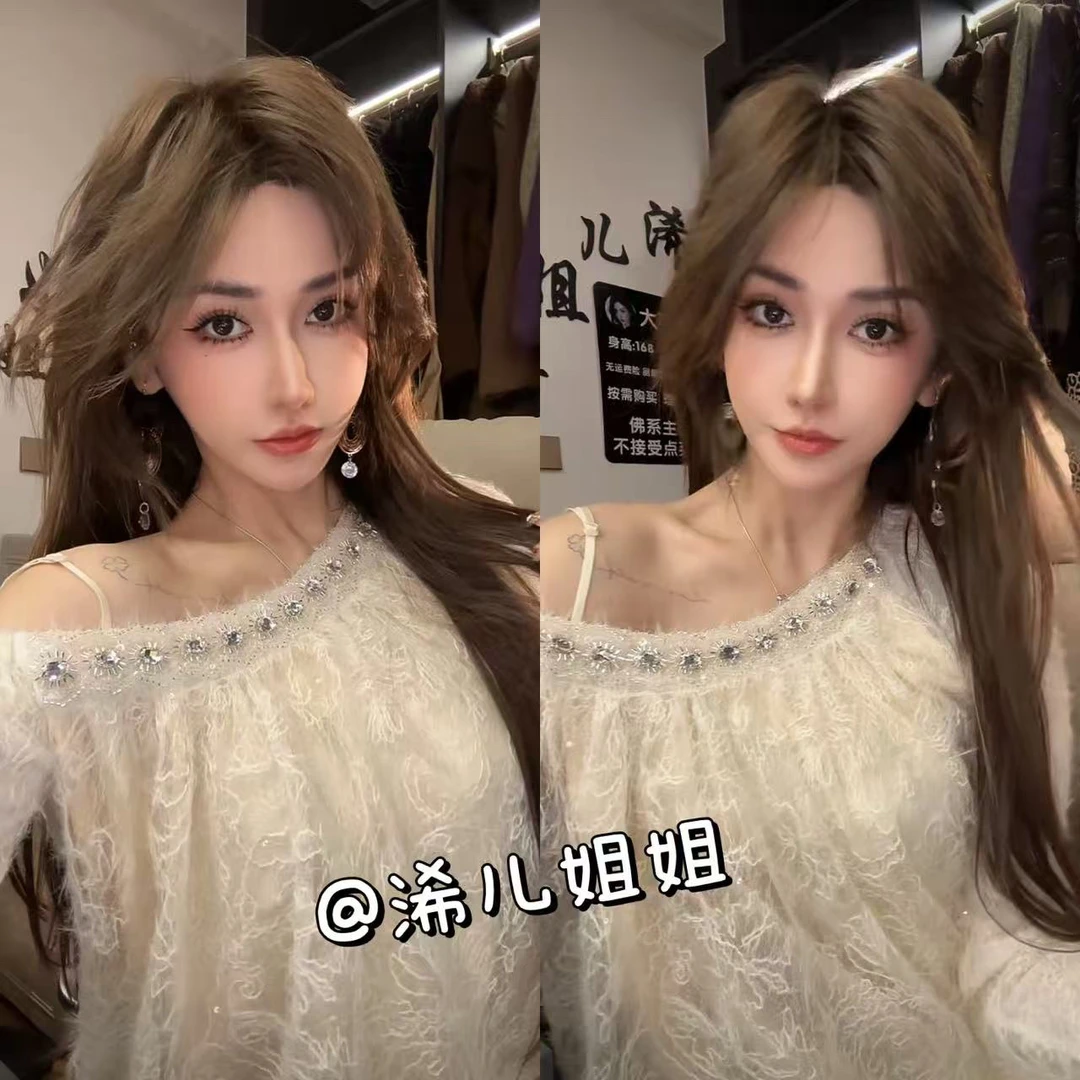 斜肩重工镶钻毛毛上衣