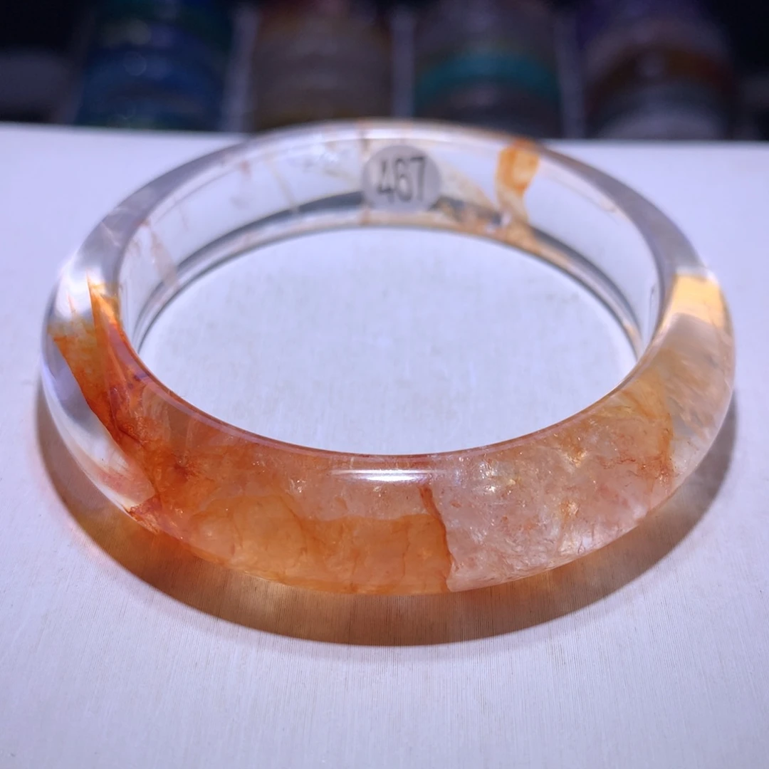 水晶银S925镶嵌手镯A货红胶花54.6圈467