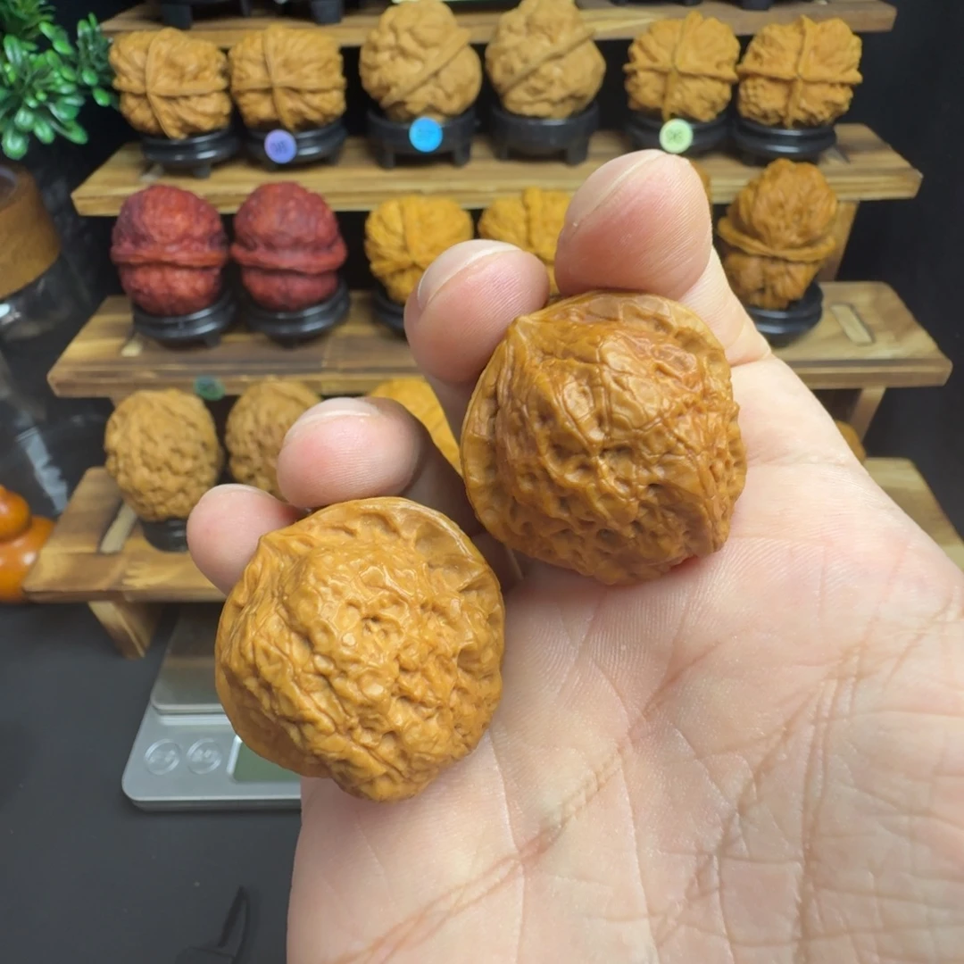 文玩核桃把件5号荷叶蟾34尺