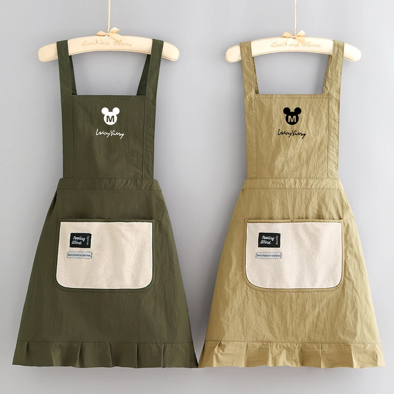 防泼水围裙定制logo印字咖啡店餐饮围腰双面穿理发工作服厨房家用