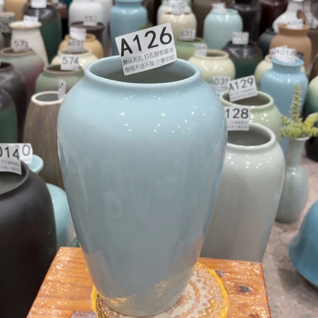 摆件瑕疵126 景德镇陶瓷花瓶高27口9.5