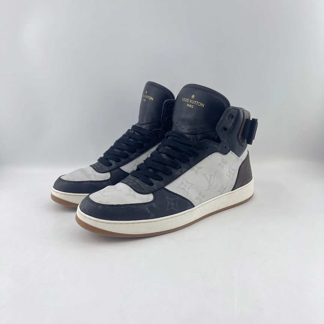 95新 LouisVuitton/路易威登 40码40.5码/41.5码老花高帮拼接板鞋