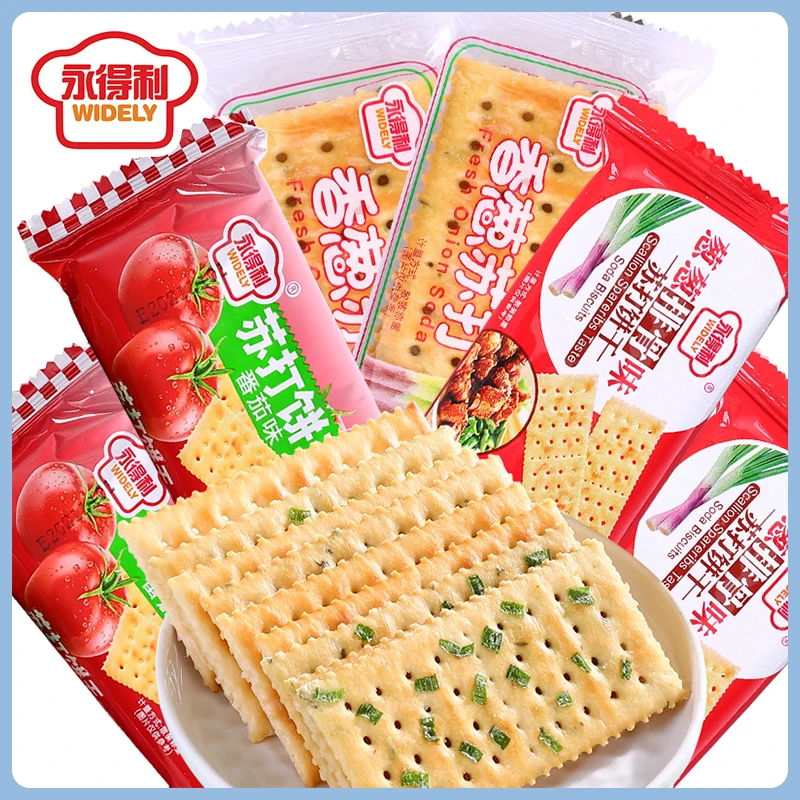 无蔗糖香葱苏打饼干番茄排骨味梳打饼苏打早餐代餐整箱