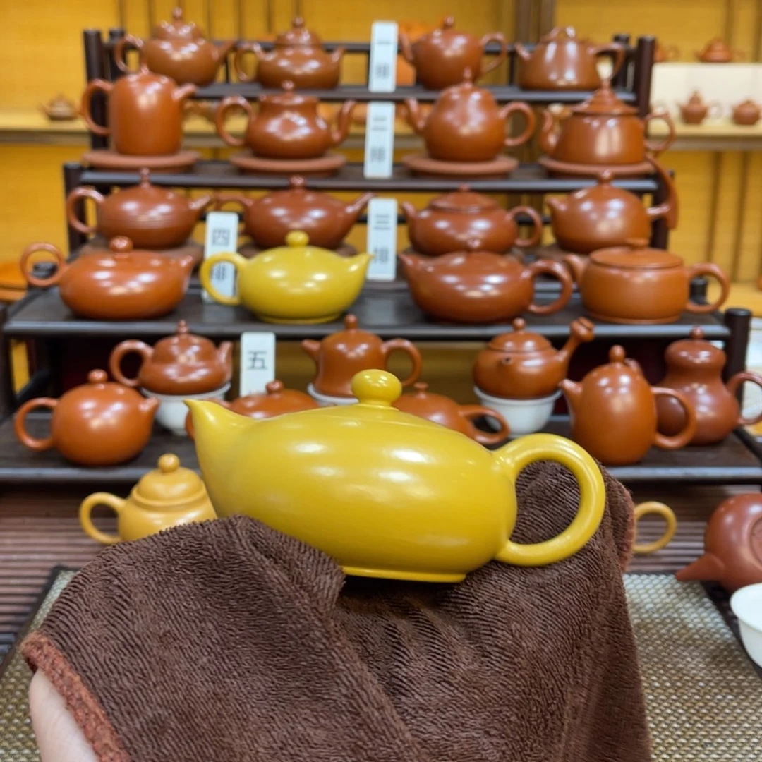 茶壶紫砂潮州手拉壶 黄
