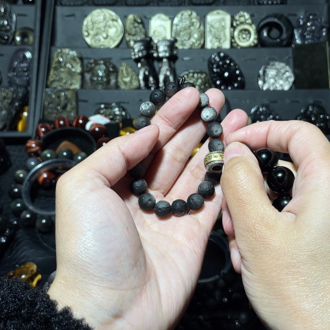 黑曜岩手链未镶嵌G***7