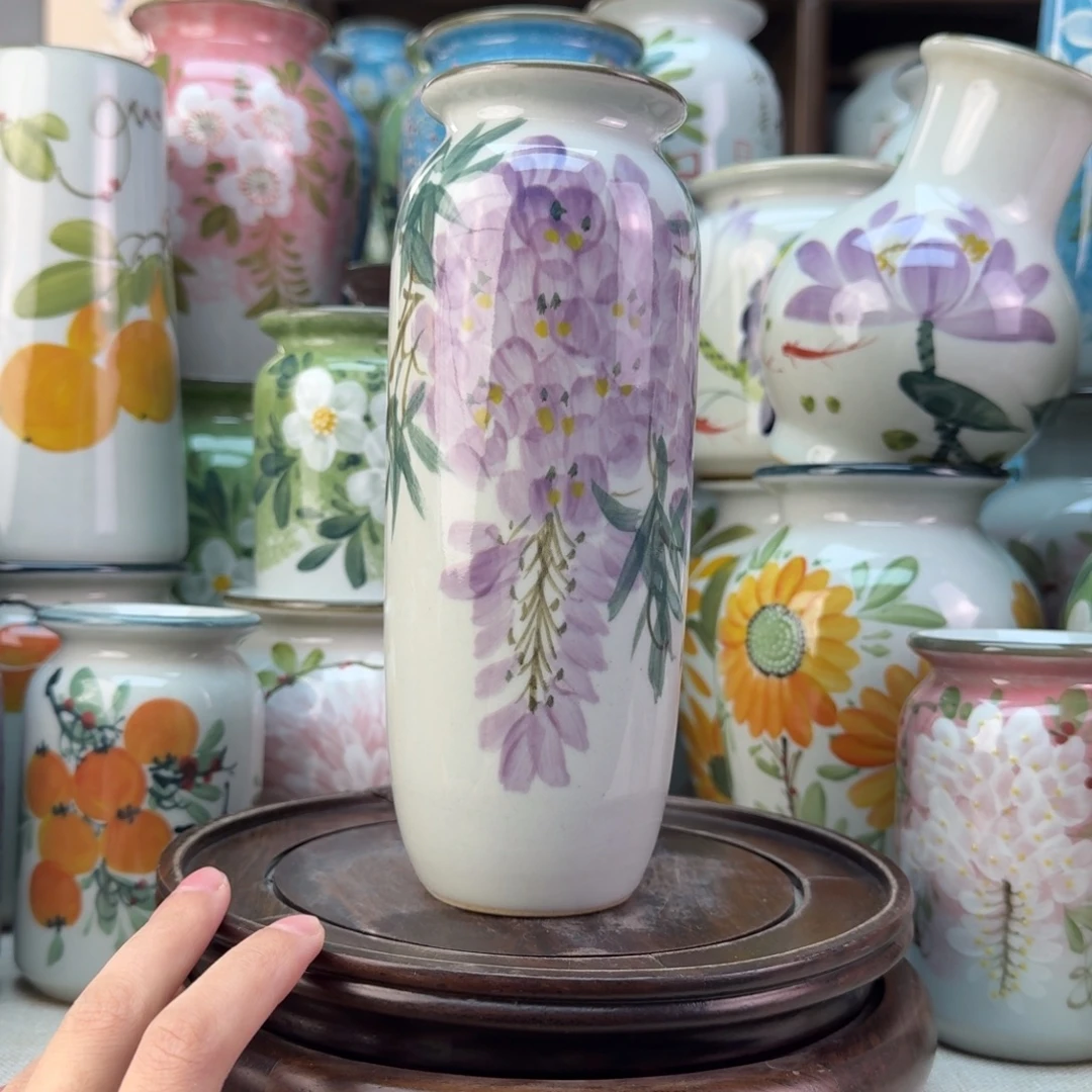景德镇陶瓷手绘花瓶无孔