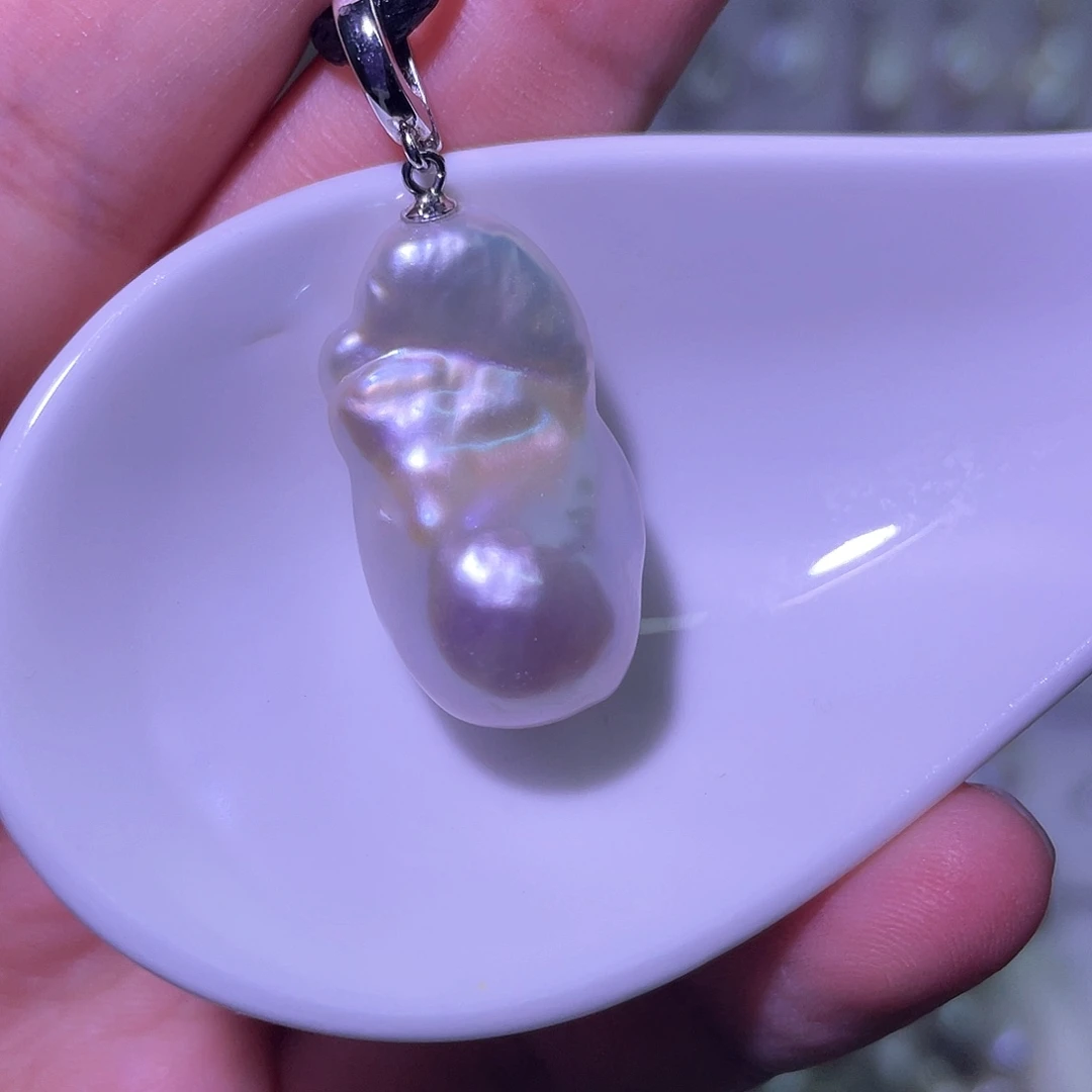 淡水珍珠天然淡水珍珠吊坠合金