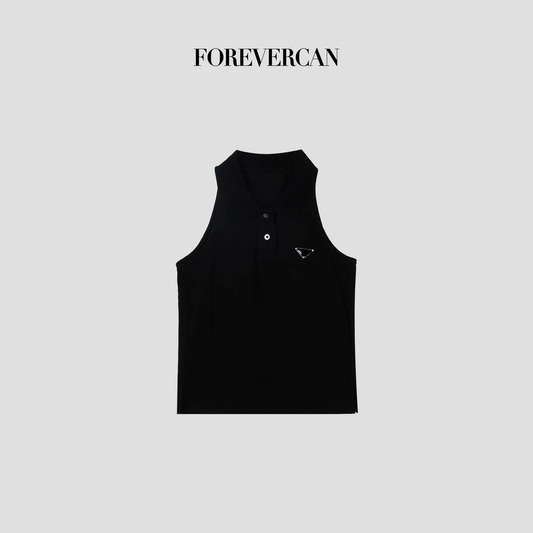 FOREVERCAN“柏林少女”极简学院风无袖背心上衣 ST21752