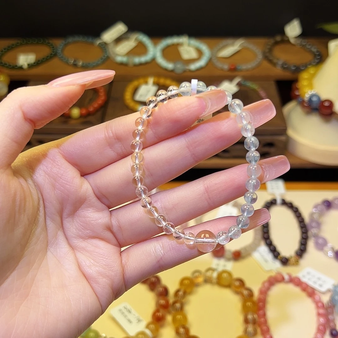 手串银S925镀金镶嵌水晶海蓝2061