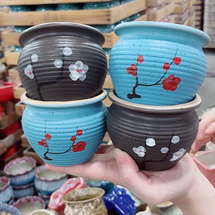 有孔.凑单10元陶瓷花盆发货！