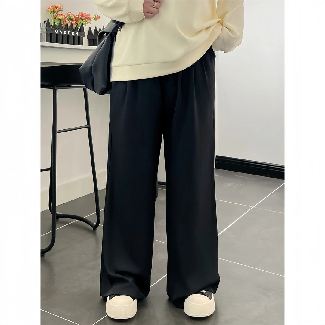 【断码捡漏】大码女装花契200斤胖mm时髦韩系垂感直筒休闲裤1694-X