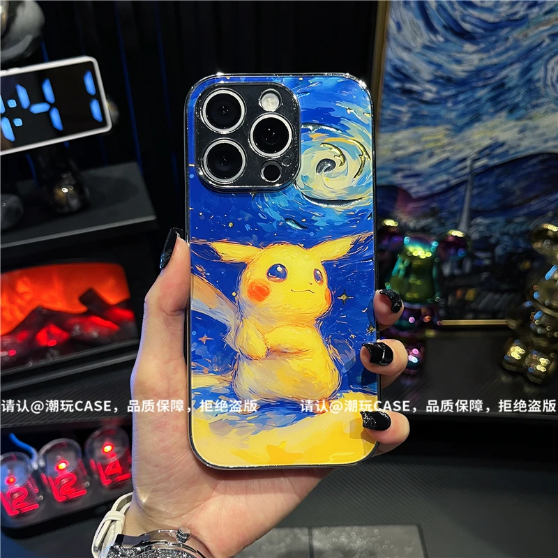 电镀鎏金玻璃壳适用苹果iPhone16/华为荣耀/OPPO/VIVO/小米手机壳