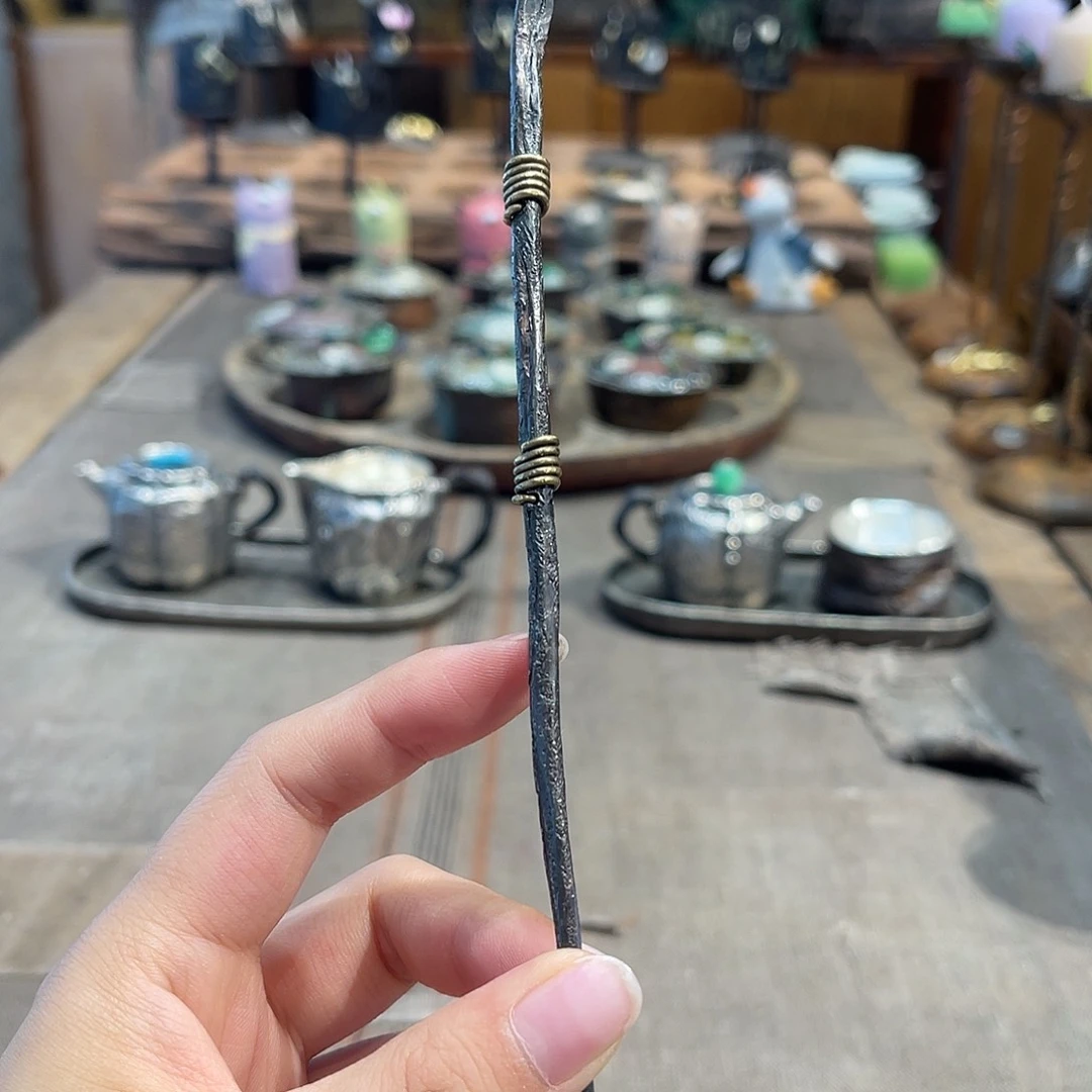 紫砂手工制作 锡茶拨