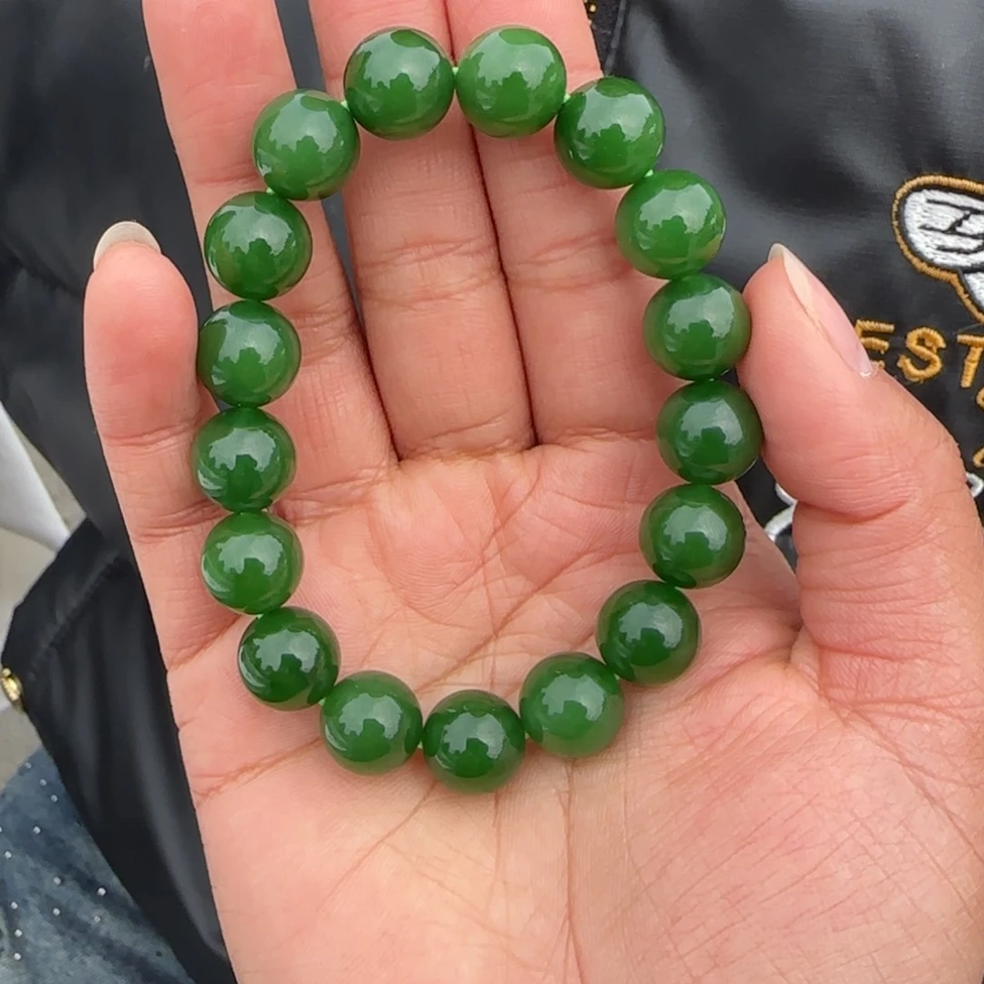 和田玉手串未镶嵌后*日