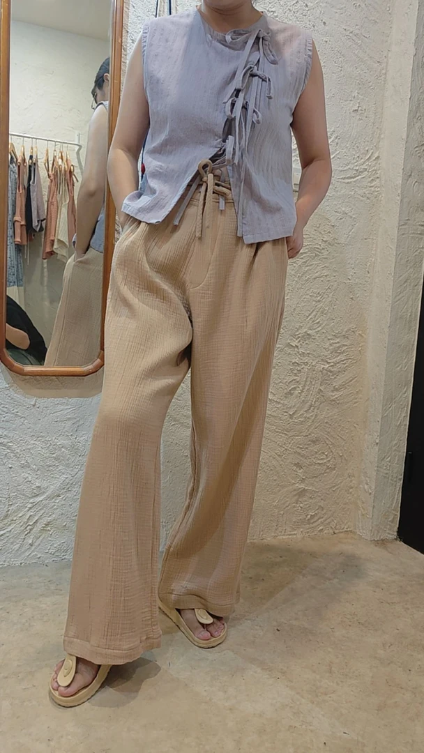 泰国清迈印度棉裤子腰围70长度102日系优雅气质透气4004