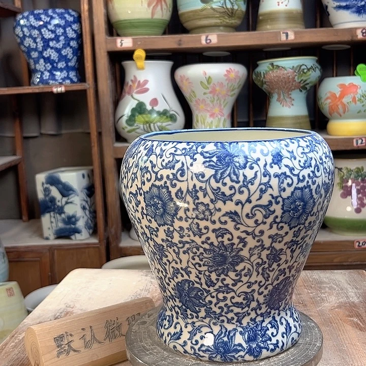 陶鱼尾青花子连新款新款陶瓷陶瓷