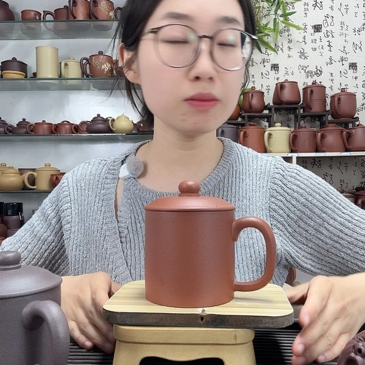 茶杯紫砂原矿红皮龙大亨办公杯没礼盒480CC左右微瑕