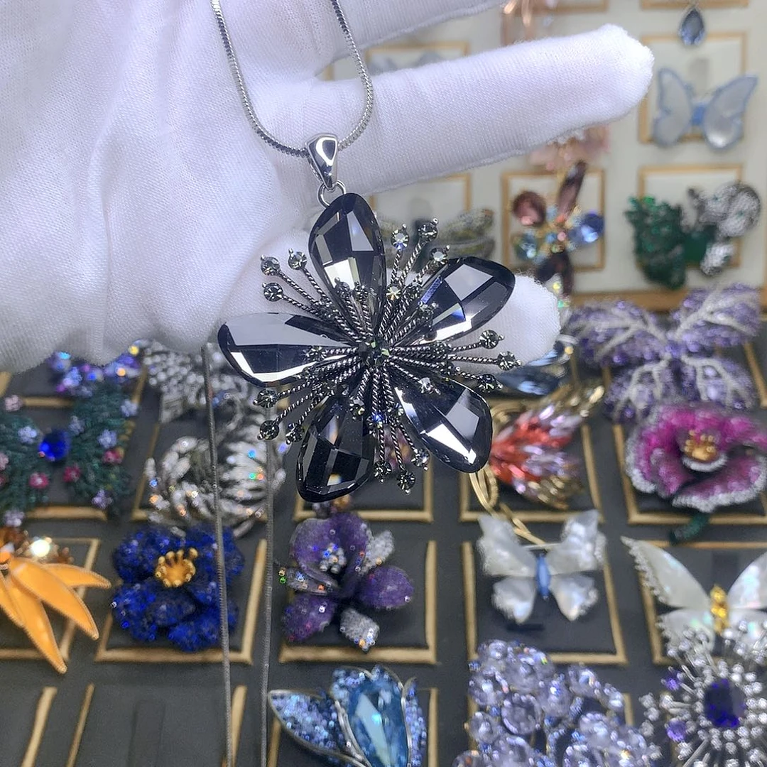 仿水晶铜毛衣链长